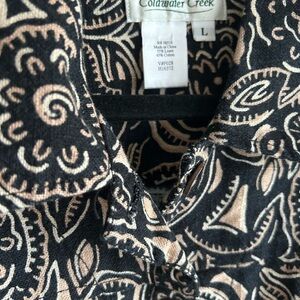 Coldwater Creek Black and Cream Printed Blazer Jacket